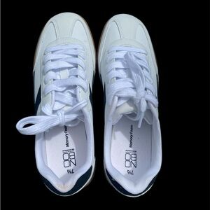 White and Navy Sneakers